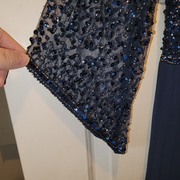 J KARA formal dress size 6 navy/mercury - Picture 6 of 8